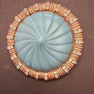 MARVELLA Blue and Silver Vintage Brooch